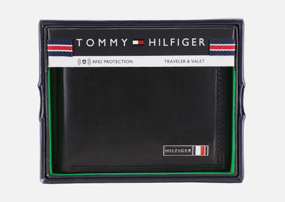 Billetera Original de Cuero Tommy Hilfiger + RFID + Extra capacidad