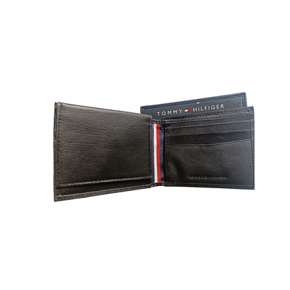 Billetera Tommy Hilfiger Original de cuero color negro con RFID