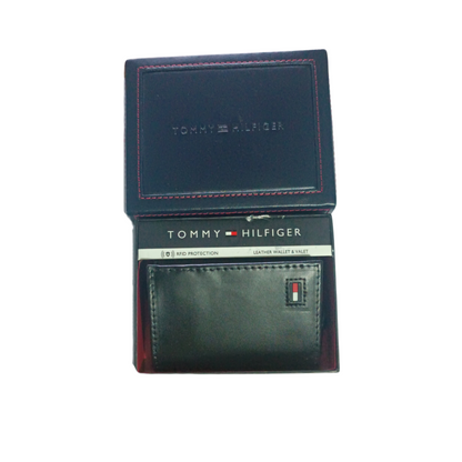 Billetera Tommy Hilfiger Original Tres Cuerpos de Cuero con RFID