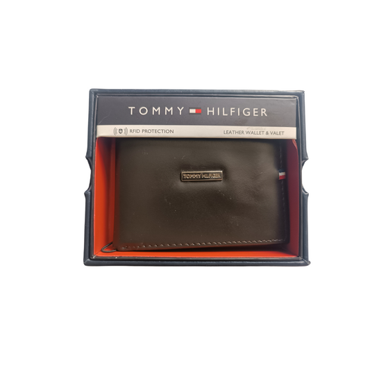 Billetera Tommy Hilfiger Original con RFID de Cuero de Color Negro