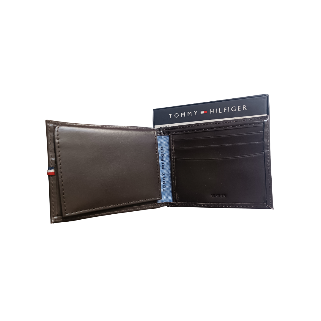 Billetera Tommy Hilfiger Original con RFID de Cuero de Color Negro