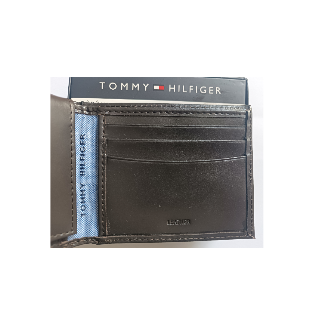 Billetera Tommy Hilfiger Original con RFID de Cuero de Color Negro