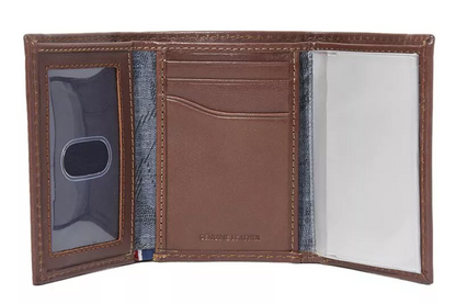 BILLETERA TOMMY HILFIGER DE CUERO TRIFOLD CON RFID