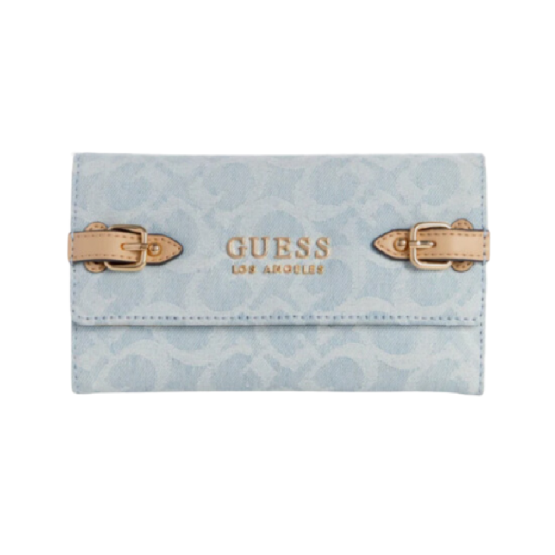 BILLETERA GUESS DE CUERO LOMA ALTA DENIM MUJER