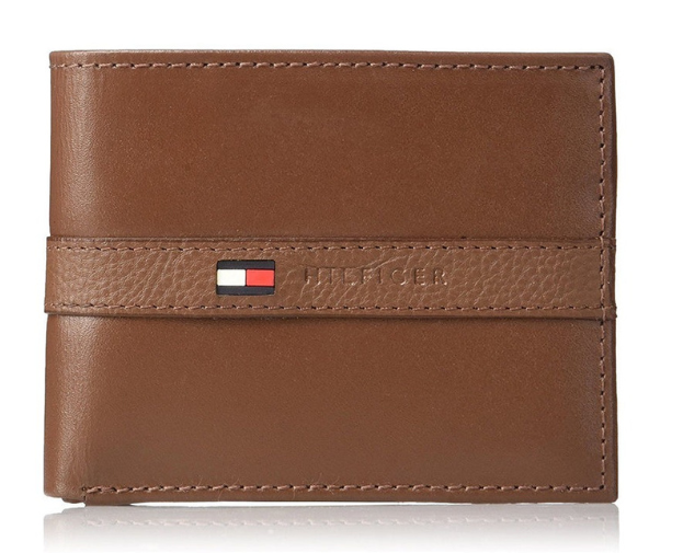 BILLETERA TOMMY HILFIGER DE CUERO CANELA